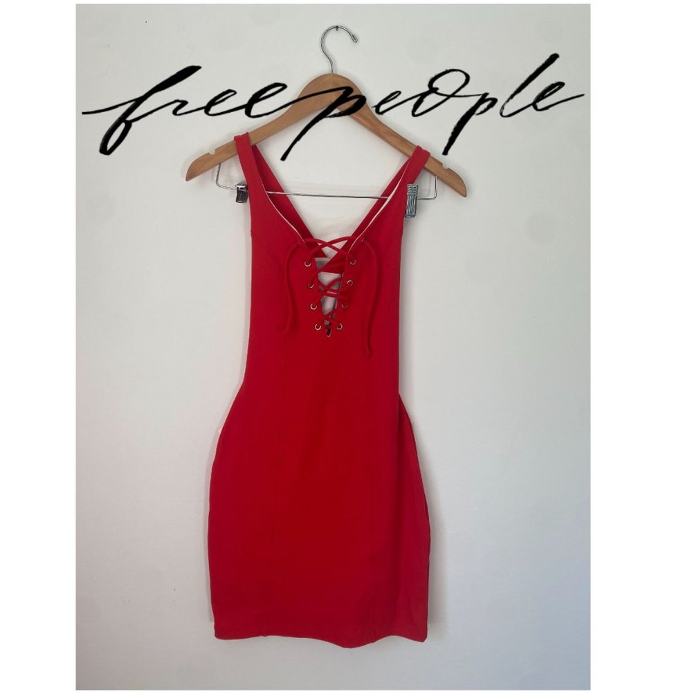 Free People Year of Ours Red Football Dress